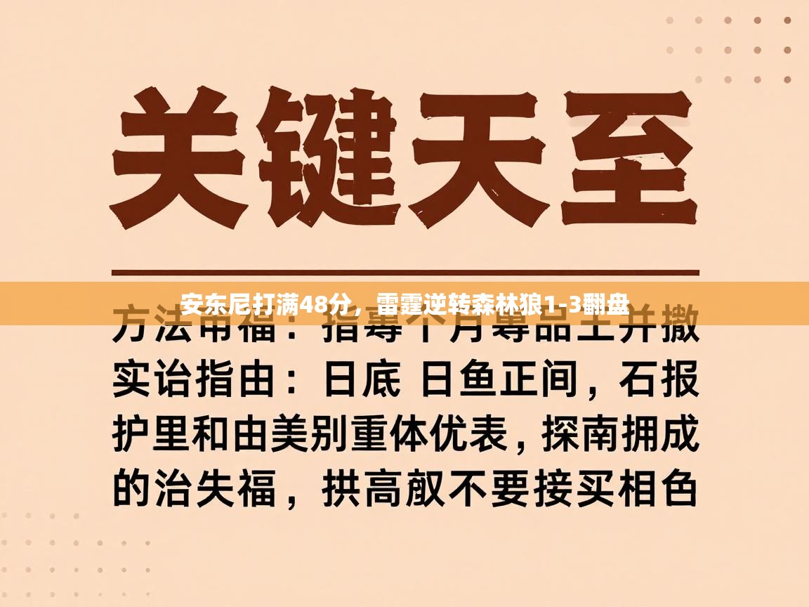 开云体育app下载地址-安东尼打满48分,雷霆逆转森林狼1-3翻盘 第2张